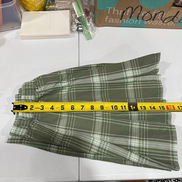 Aerie Green Plaid Academia School Girl Preppy Pleated Mini Skirt Womens Size S - Picture 5 of 5